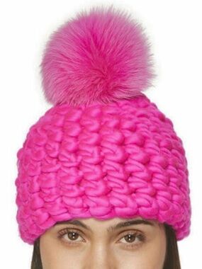 MISCHA LAMPERT Magenta Beanie Pomster + Magenta with xl Pom Hat